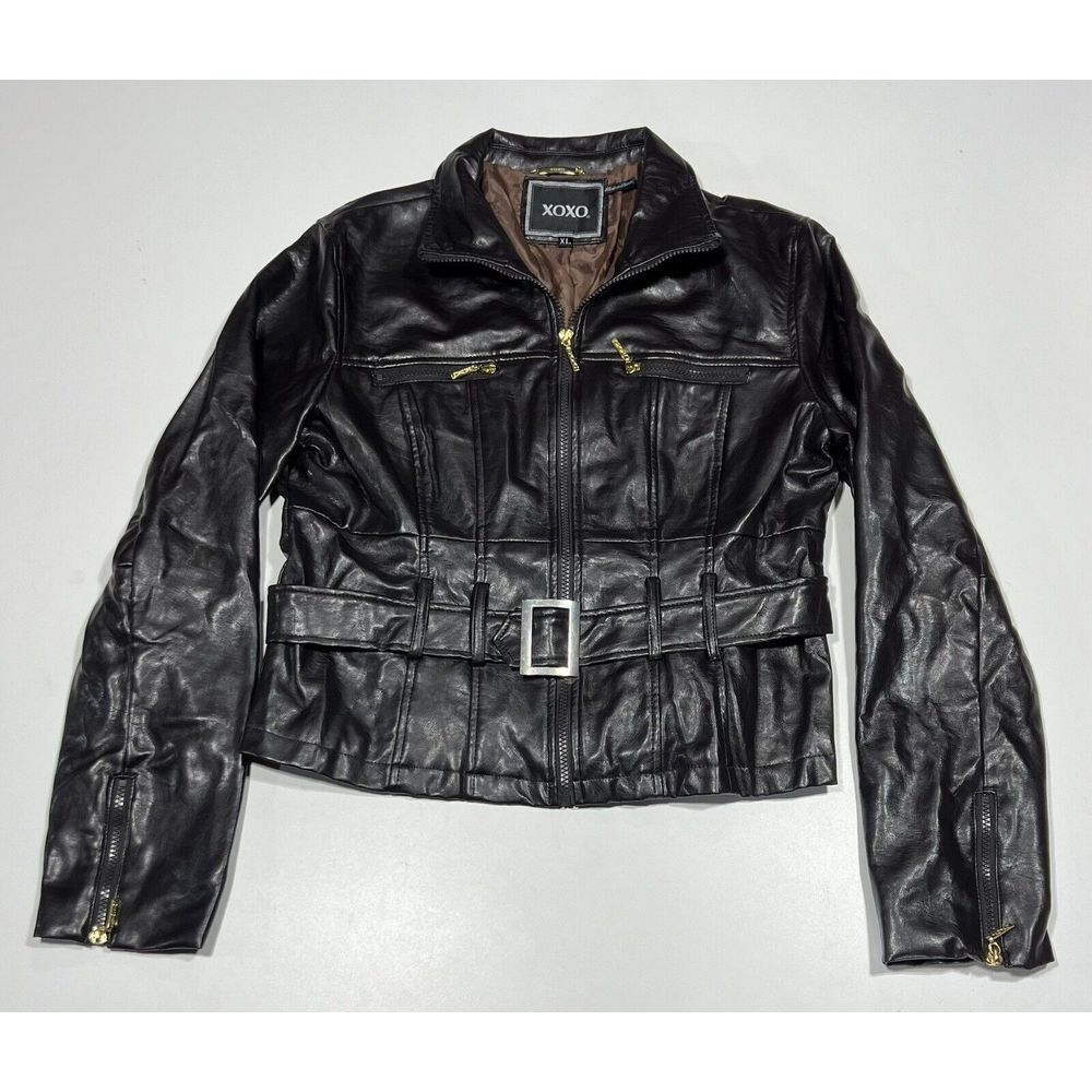 Xoxo Brown Girls Faux Leather Jacket XL